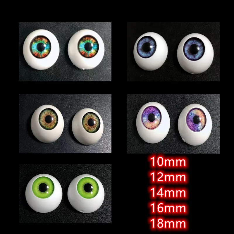 1 Pairs10mm/12mm/14mm/16mm/18mm Eyeball DIY Toy Eyes Accessories Plush Animal Eyes Accessories Doll Eyeballs Bjd Doll Eyes