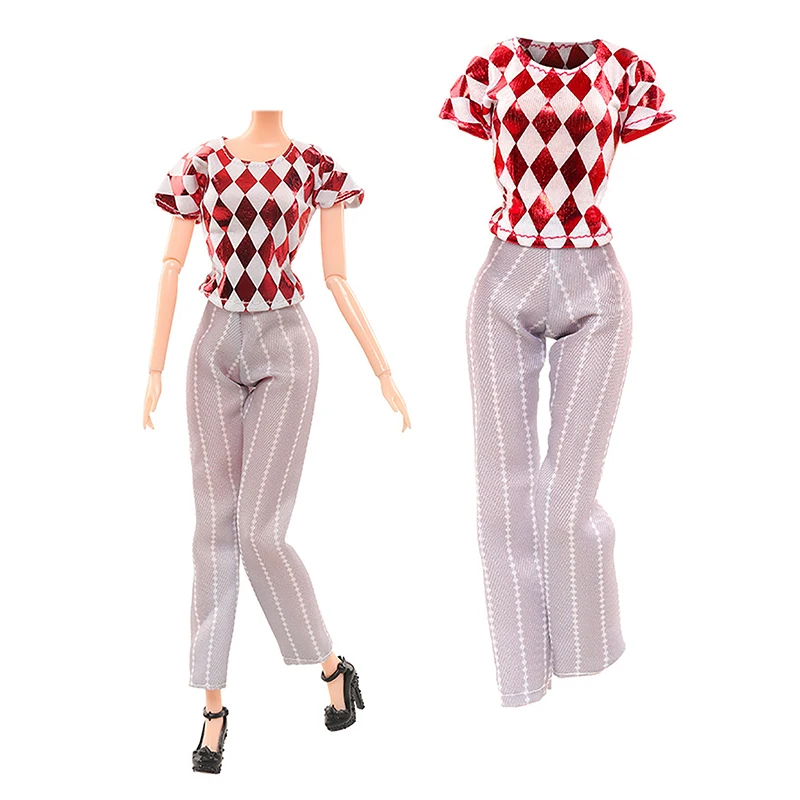 1Set Dollhouse Miniature Doll Dress / Short Skirt / Blouse Summer Wear Clothing For 30cm Dolls Fashion Clothes