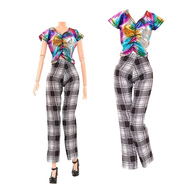 1Set Dollhouse Miniature Doll Dress / Short Skirt / Blouse Summer Wear Clothing For 30cm Dolls Fashion Clothes