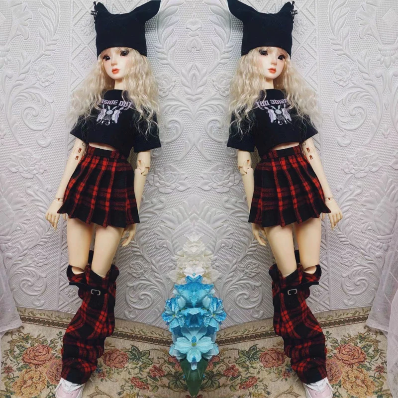 1/6 1/4 1/3 BJD Doll Clothes Y2K Punk Clothes Set with Accessories for 30cm 45cm 60cm Doll Dress up Clothes Outfit Girl Gift