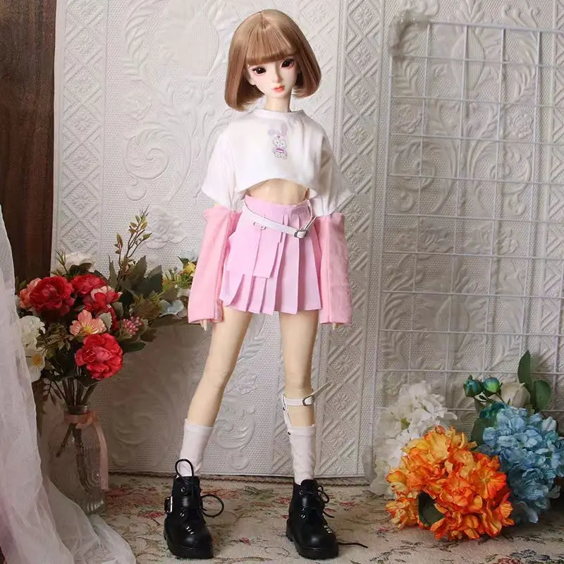 1/6 1/4 1/3 BJD Doll Clothes Y2K Punk Clothes Set with Accessories for 30cm 45cm 60cm Doll Dress up Clothes Outfit Girl Gift