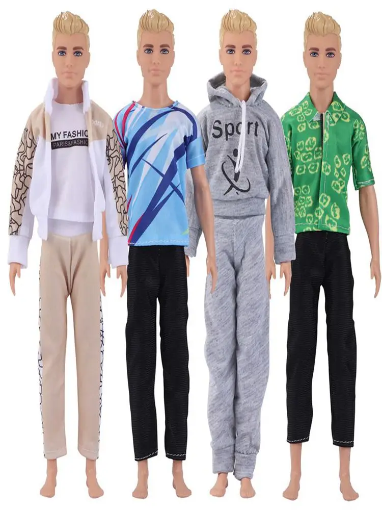 Kawaii 4 Items / Lot Fashion Ken Doll Suits Kids Toys Clothes Accessories For Boy Friend Ken DIY Dressing Birthday Present