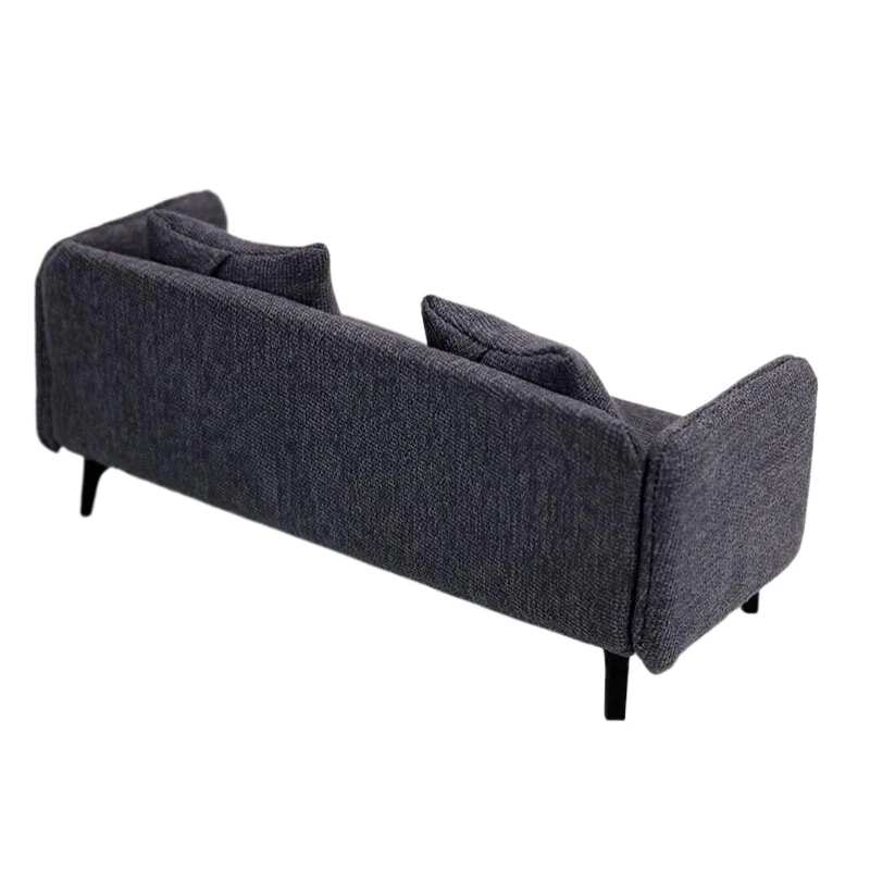 1:12 Dollhouse Wooden/Iron Fabric Double Single high-end Sofa Model Miniature Furniture Armchair Sofa Footstool Doll Decor Toy