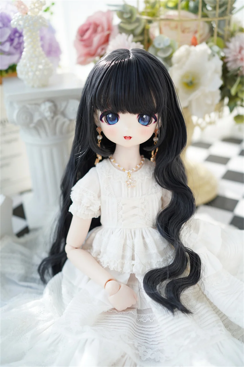 BJD / SD / DD Wig 1/3, Bear Sister / MDD High Temperature Silk Water Ripple Long Curly Hair BJD Doll Accessories (No Doll)