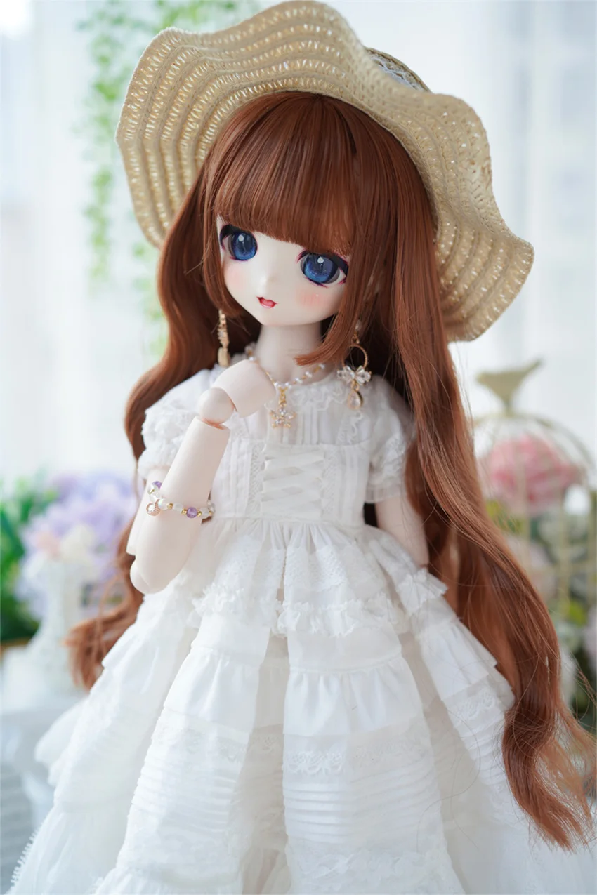 BJD / SD / DD Wig 1/3, Bear Sister / MDD High Temperature Silk Water Ripple Long Curly Hair BJD Doll Accessories (No Doll)