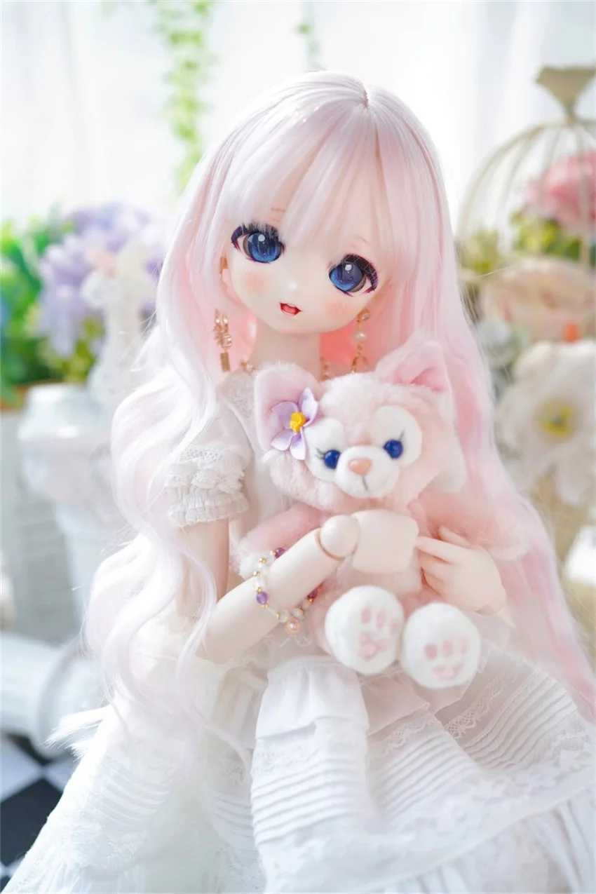BJD / SD / DD Wig 1/3, Bear Sister / MDD High Temperature Silk Water Ripple Long Curly Hair BJD Doll Accessories (No Doll)