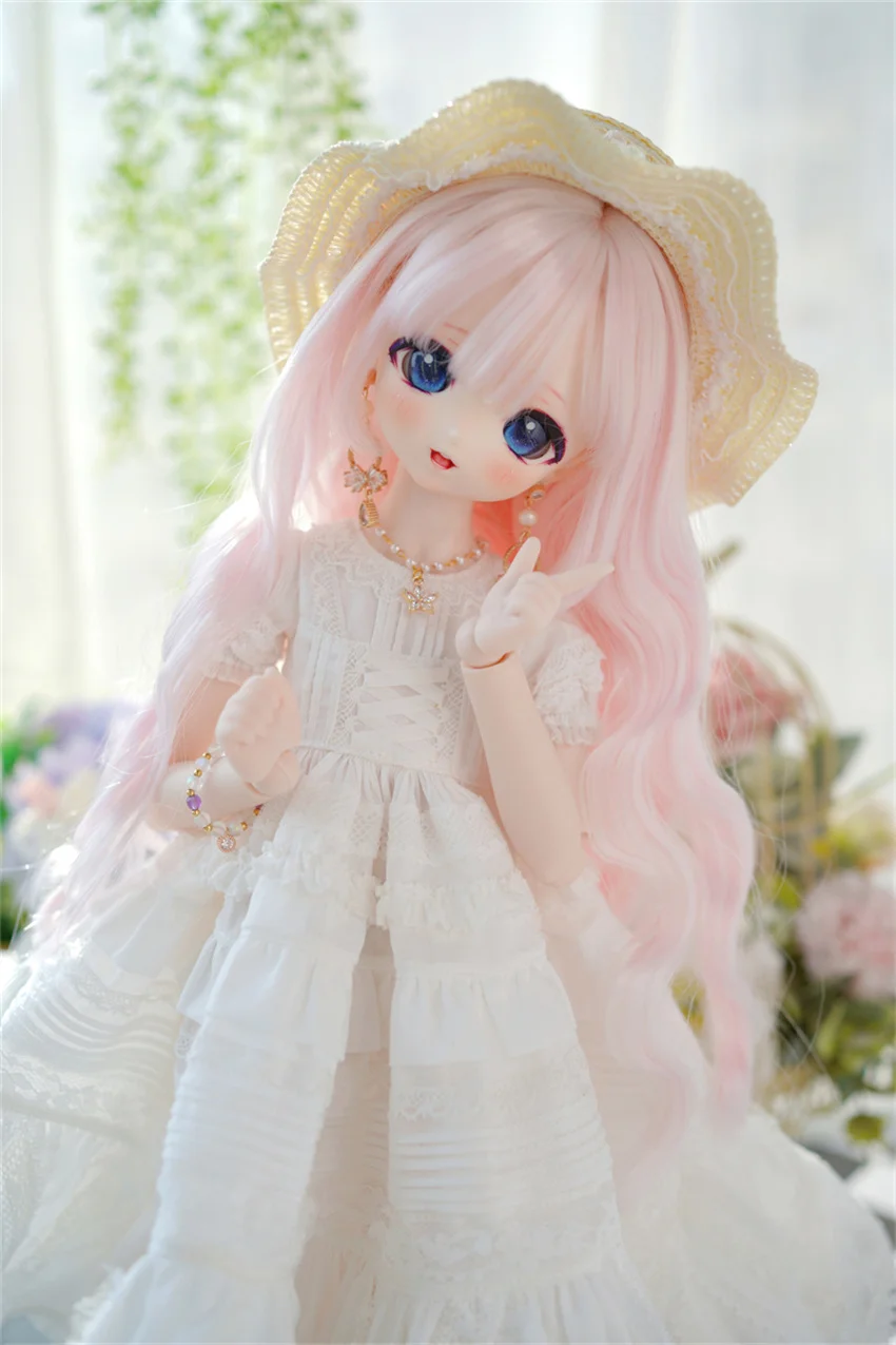 BJD / SD / DD Wig 1/3, Bear Sister / MDD High Temperature Silk Water Ripple Long Curly Hair BJD Doll Accessories (No Doll)