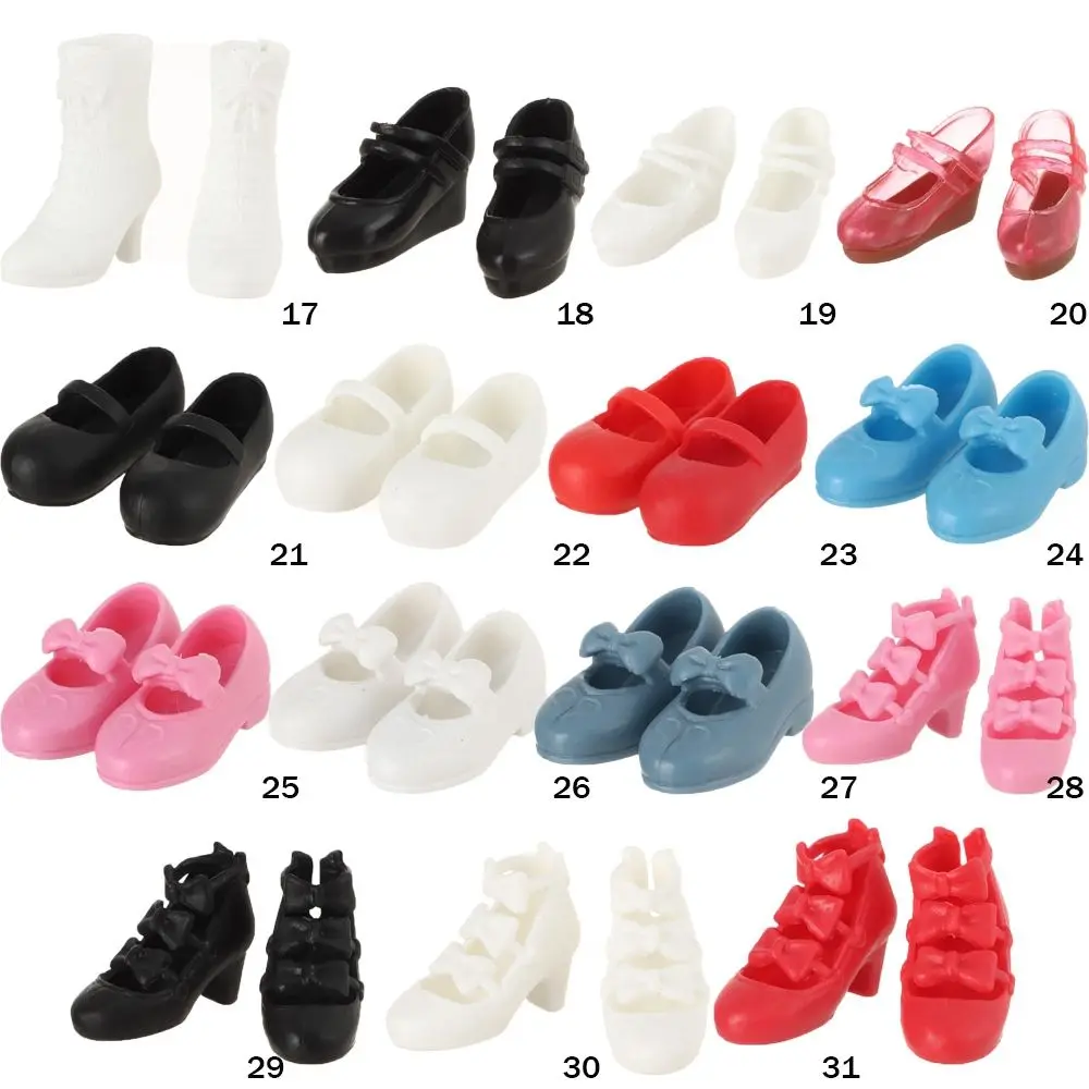 1Pair Doll Shoes Fashion Female Doll Boots Fit Foot Length 2cm Plastic Doll Multistyles Long Knees Boots Dolls Accessories