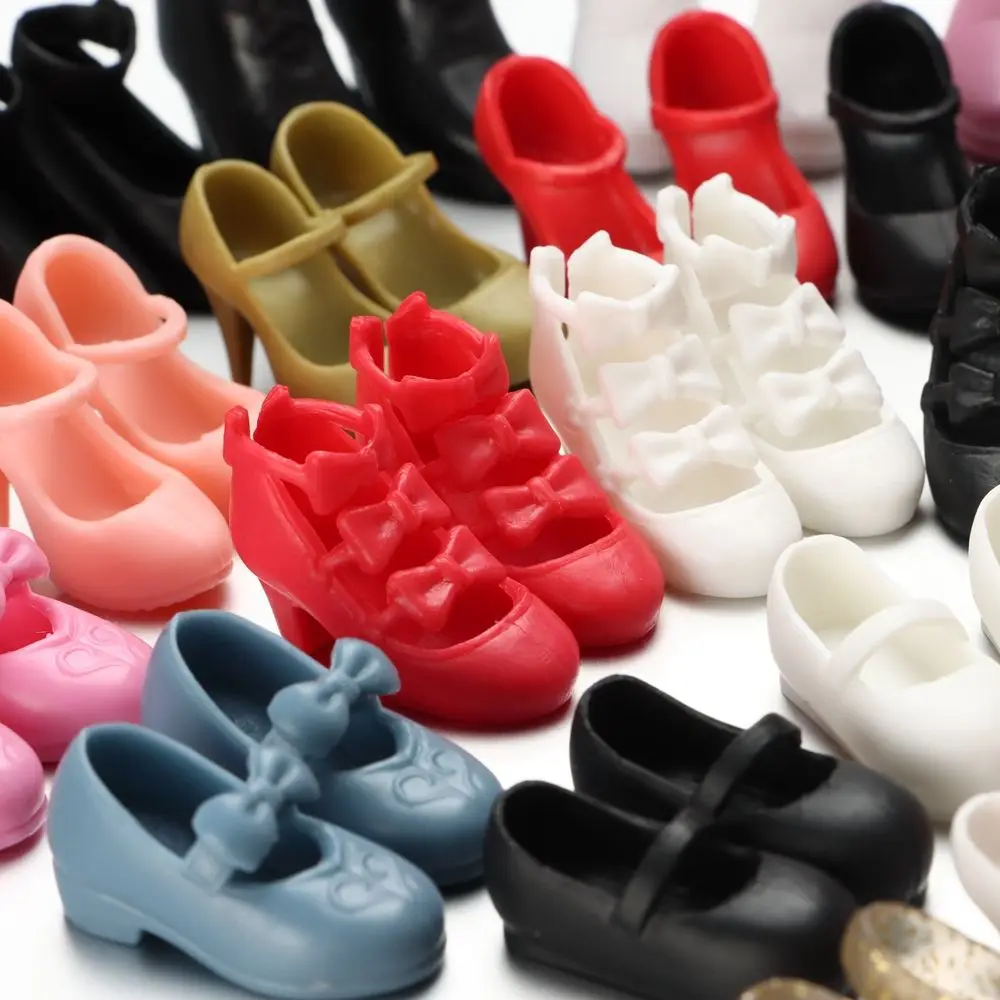 1Pair Doll Shoes Fashion Female Doll Boots Fit Foot Length 2cm Plastic Doll Multistyles Long Knees Boots Dolls Accessories