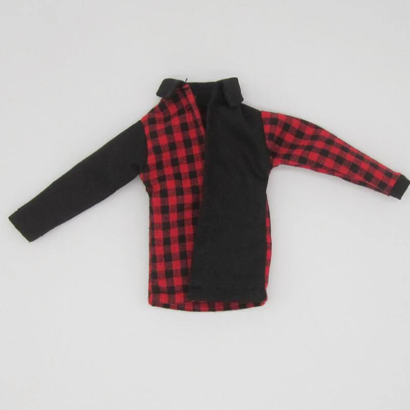 DLBell Blythe Doll Clothes Handmade Red and Black Shirt and Tube Top Shorts Set for Blyth Pullip Ob24 1/6 Azone ICY Licca Dolls