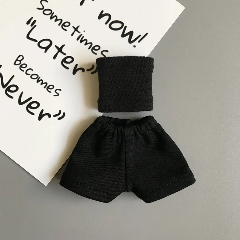 DLBell Blythe Doll Clothes Handmade Red and Black Shirt and Tube Top Shorts Set for Blyth Pullip Ob24 1/6 Azone ICY Licca Dolls