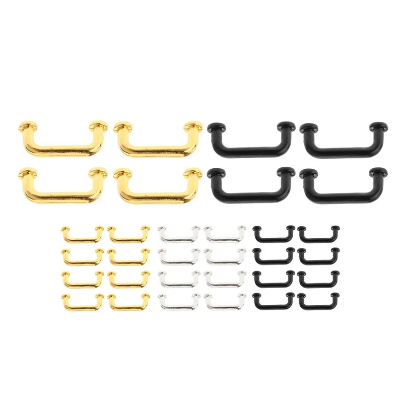 1:12 Miniature 4/8pcs Door Cabinet Closet Handles Drawer Pulls Knobs Metal DIY Dollhouse Furniture Accessories Decor