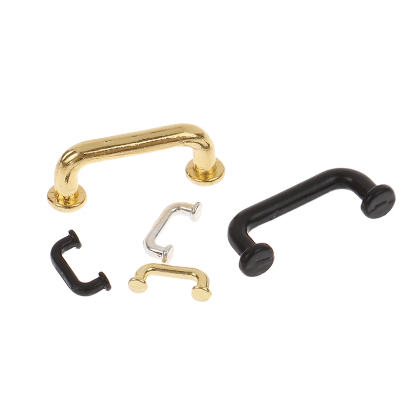 1:12 Miniature 4/8pcs Door Cabinet Closet Handles Drawer Pulls Knobs Metal DIY Dollhouse Furniture Accessories Decor