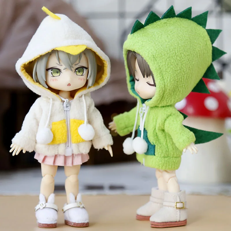 New Doll Clothes Fashion Cute cartoon plush animal coat for ob11,obitsu11,GSC, molly,1/12bjd doll clothes accessories for doll