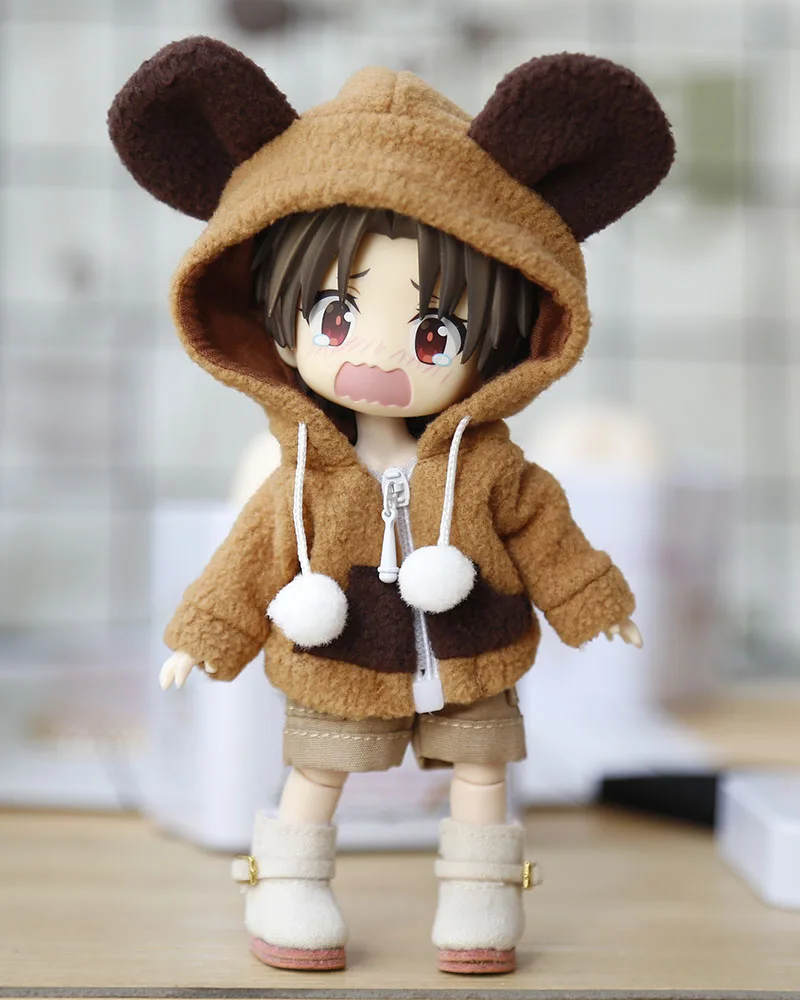 New Doll Clothes Fashion Cute cartoon plush animal coat for ob11,obitsu11,GSC, molly,1/12bjd doll clothes accessories for doll
