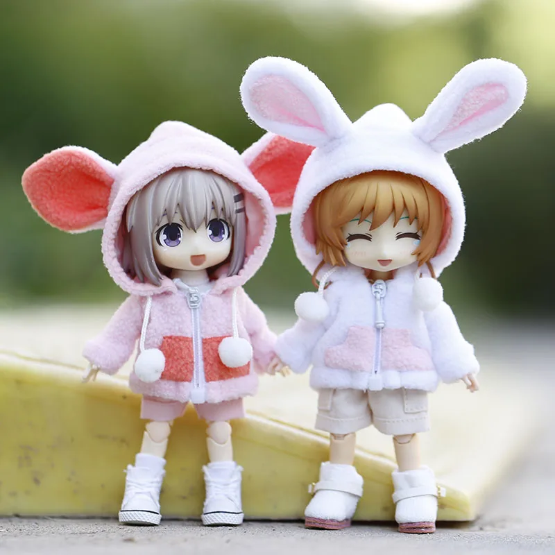 New Doll Clothes Fashion Cute cartoon plush animal coat for ob11,obitsu11,GSC, molly,1/12bjd doll clothes accessories for doll