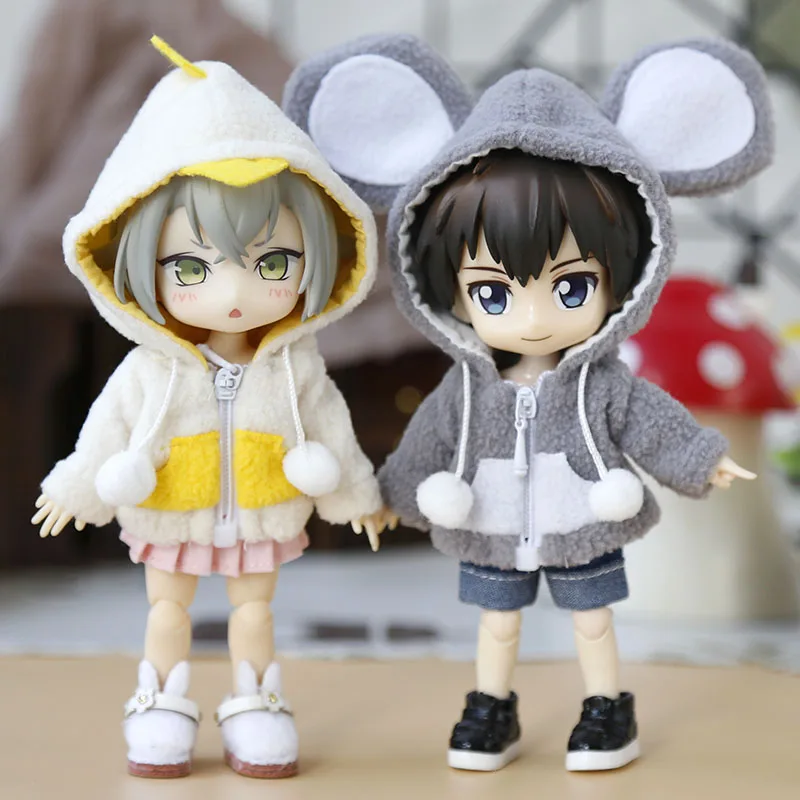 New Doll Clothes Fashion Cute cartoon plush animal coat for ob11,obitsu11,GSC, molly,1/12bjd doll clothes accessories for doll