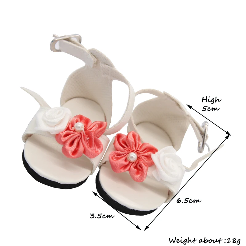 7cm Pu Leather Boots Flower Sandals, Slippers Duck Backpack Sunglasses For 18 inch American&OG,43cm Baby New Born,Life Girl Doll