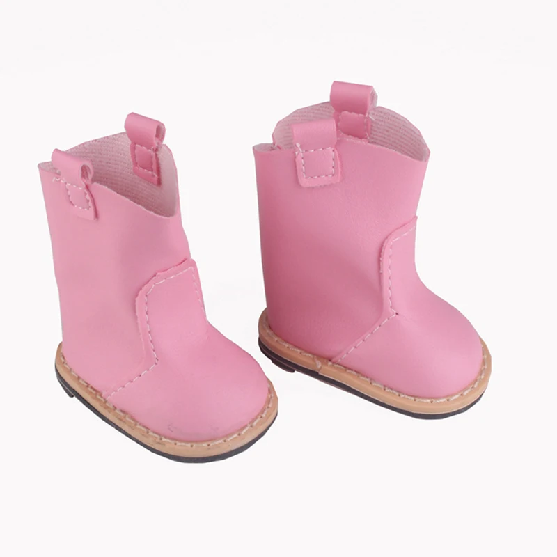 7cm Pu Leather Boots Flower Sandals, Slippers Duck Backpack Sunglasses For 18 inch American&OG,43cm Baby New Born,Life Girl Doll