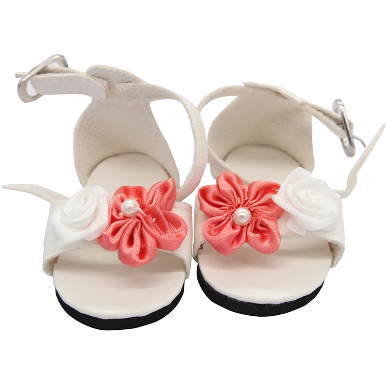 7cm Pu Leather Boots Flower Sandals, Slippers Duck Backpack Sunglasses For 18 inch American&OG,43cm Baby New Born,Life Girl Doll