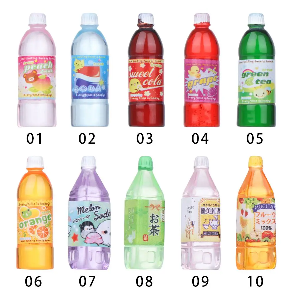 1/10Pcs Mini Drink Juice Bottles Dollhouse Decoration Doll Food Kitchen Living Room Accessories ob11 Model Shooting Props