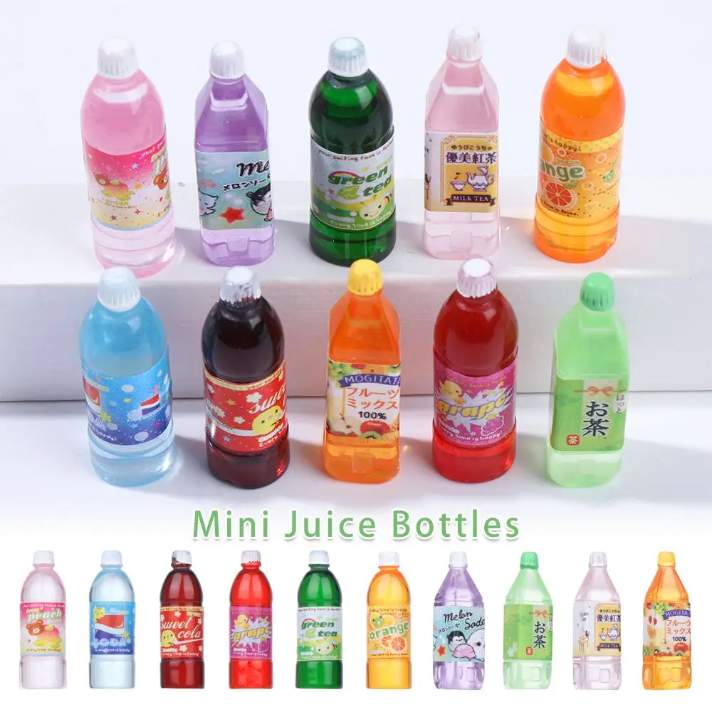 1/10Pcs Mini Drink Juice Bottles Dollhouse Decoration Doll Food Kitchen Living Room Accessories ob11 Model Shooting Props