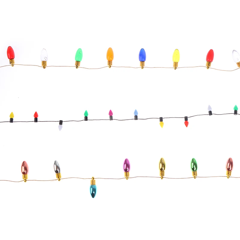 1/12 Dollhouse Miniature Festival Decorative 1M Lamp String Fake Lights Bulb Mini Furniture Doll Accessories