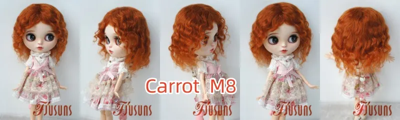 Fjusuns JD738 9-10inch 23-25cm 10-11inch 26-28cm Messy Baby Curly Soft Wave Mohair BJD Wigs QBaby Blythes Doll Accessories