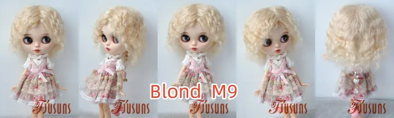 Fjusuns JD738 9-10inch 23-25cm 10-11inch 26-28cm Messy Baby Curly Soft Wave Mohair BJD Wigs QBaby Blythes Doll Accessories