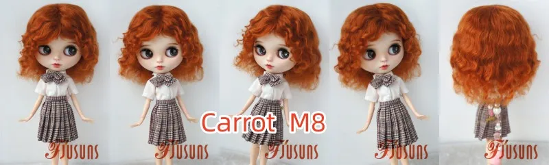 Fjusuns JD738 9-10inch 23-25cm 10-11inch 26-28cm Messy Baby Curly Soft Wave Mohair BJD Wigs QBaby Blythes Doll Accessories