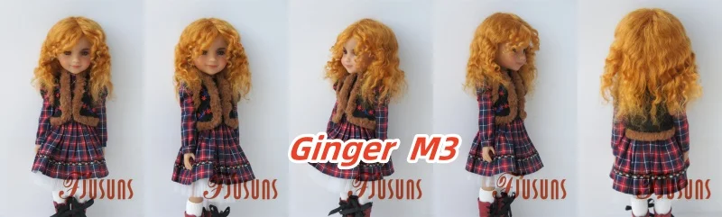 Fjusuns JD738 9-10inch 23-25cm 10-11inch 26-28cm Messy Baby Curly Soft Wave Mohair BJD Wigs QBaby Blythes Doll Accessories