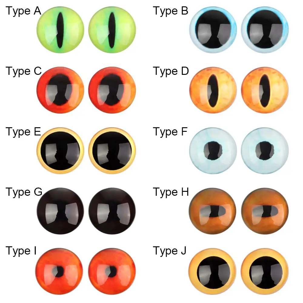 2PCS 16mm Glass Eye Simulation Animal DIY Cat Pet Dog Time Gem Twist Stick Wool Felt Accessories Handmade Doll Eyes Doll Toy