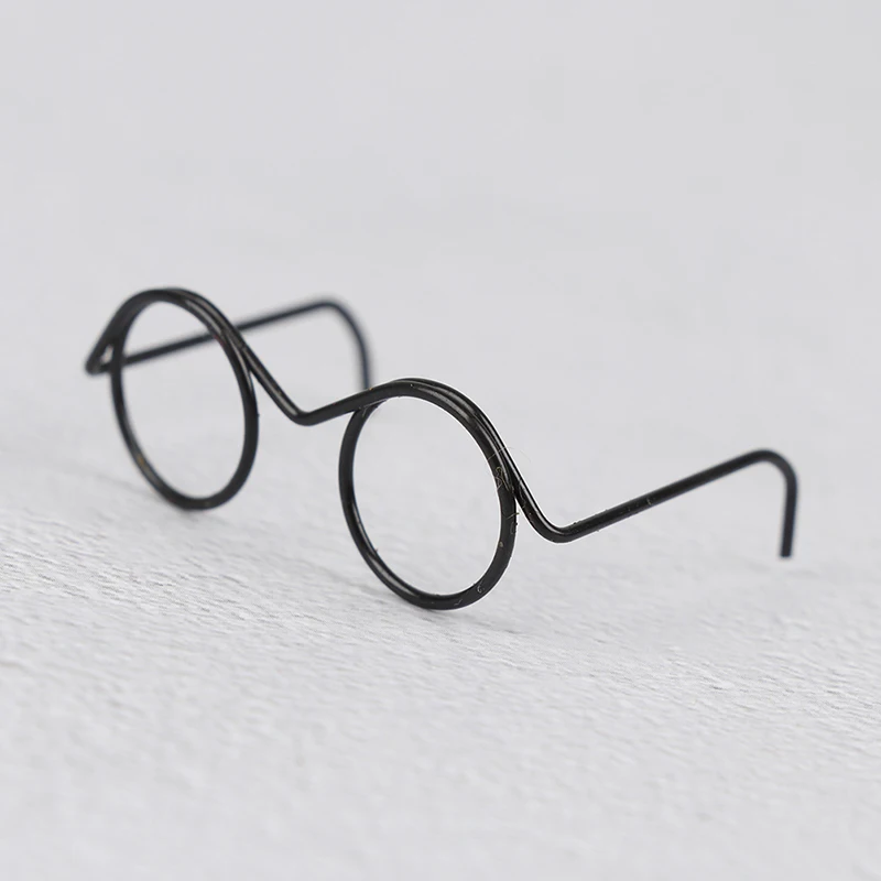 10Pcs Fashion Mini Round Frame Lensless Retro Cool Doll Glasses For Doll 30cm Decor
