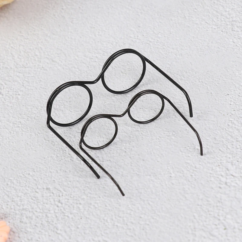 10Pcs Fashion Mini Round Frame Lensless Retro Cool Doll Glasses For Doll 30cm Decor