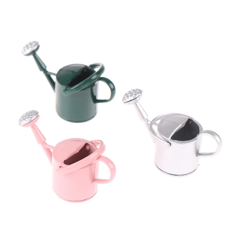 1Pcs 1/12 Dollhouse Miniature Furniture Metal Watering Can Garden Decoration Miniature Furniture