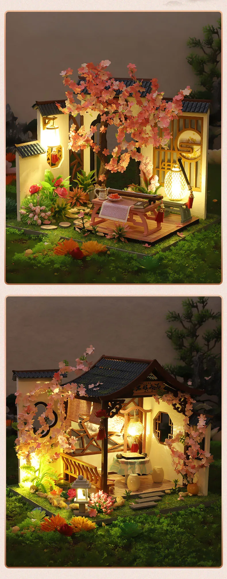 New DIY Wooden Dollhouse Miniature Landscape With Furniture Chinese Loft Doll Houses Assemble Toy Children Birthday Gift Casa