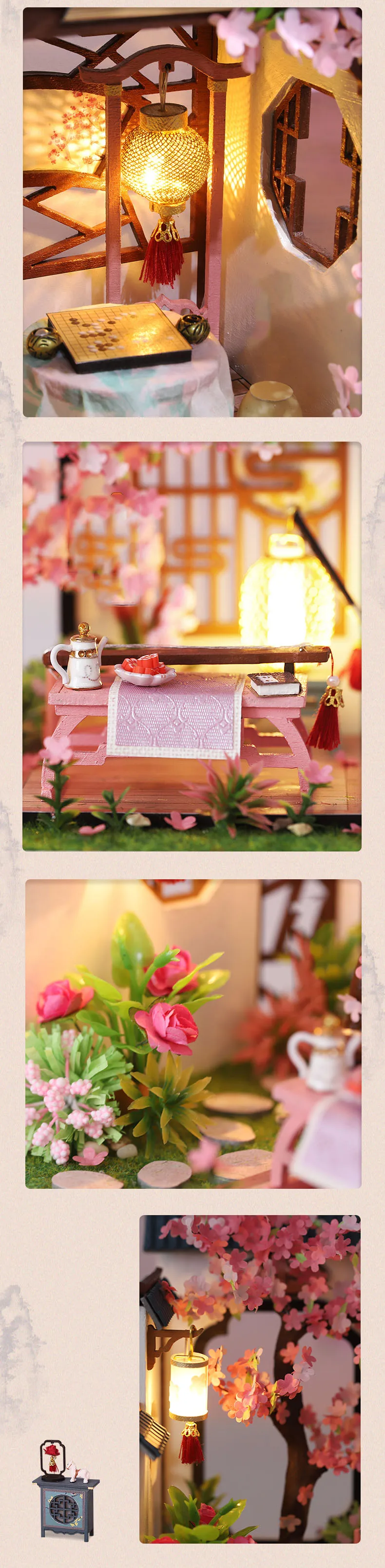New DIY Wooden Dollhouse Miniature Landscape With Furniture Chinese Loft Doll Houses Assemble Toy Children Birthday Gift Casa