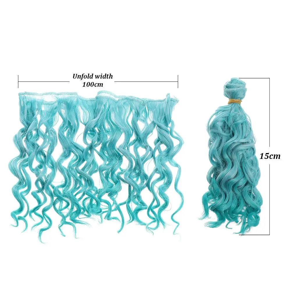 15*100cm Fashion Mini Tresses Doll Hair 1/6 1/4 1/3  High-Temperature Curly Wigs Screw Periwig Toy Toupee Kids Gifts Accessories