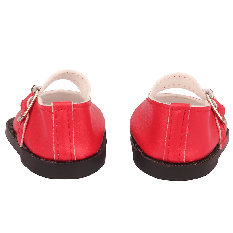 Doll Talk Fashion Hasp Leather Shoes Mini Handmade Doll Shoes 7cm Kawaii PInk Red Shoes For New Reborn Baby Dolls 43 cm
