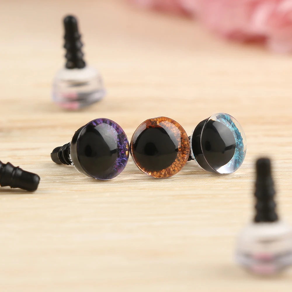 10Pcs 9/12/14/16mm 8 Colors Plastic Safety Glitter Crystal Eyes Crafts Bear Animal Stuffed Toys Parts DIY Dolls Accessories