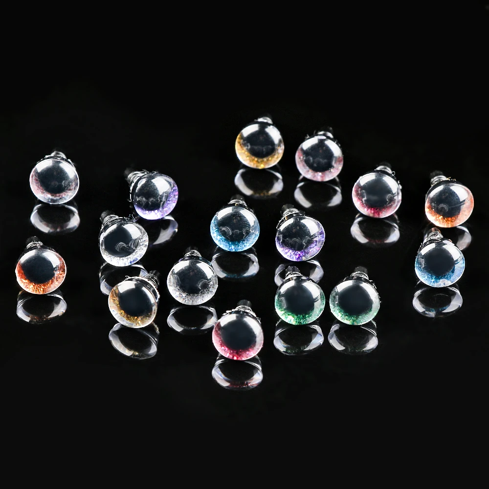 10Pcs 9/12/14/16mm 8 Colors Plastic Safety Glitter Crystal Eyes Crafts Bear Animal Stuffed Toys Parts DIY Dolls Accessories
