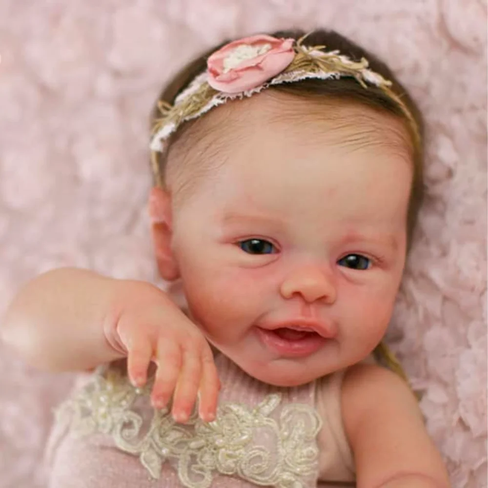 New Arrivals 17 Inch Reborn Kit Blossom With Engraved Name and COA Reborn Baby Vinyl Doll Kit Unpainted Doll Parts DIY Doll Mold