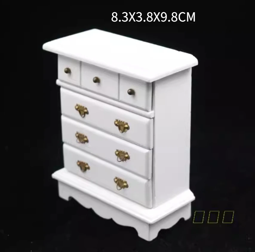 1:12 Miniature Dollhouse Furniture Model Play House Toy Cabinet Wooden Clamshell Desk New Diy Miniature Dollhouse Accessories