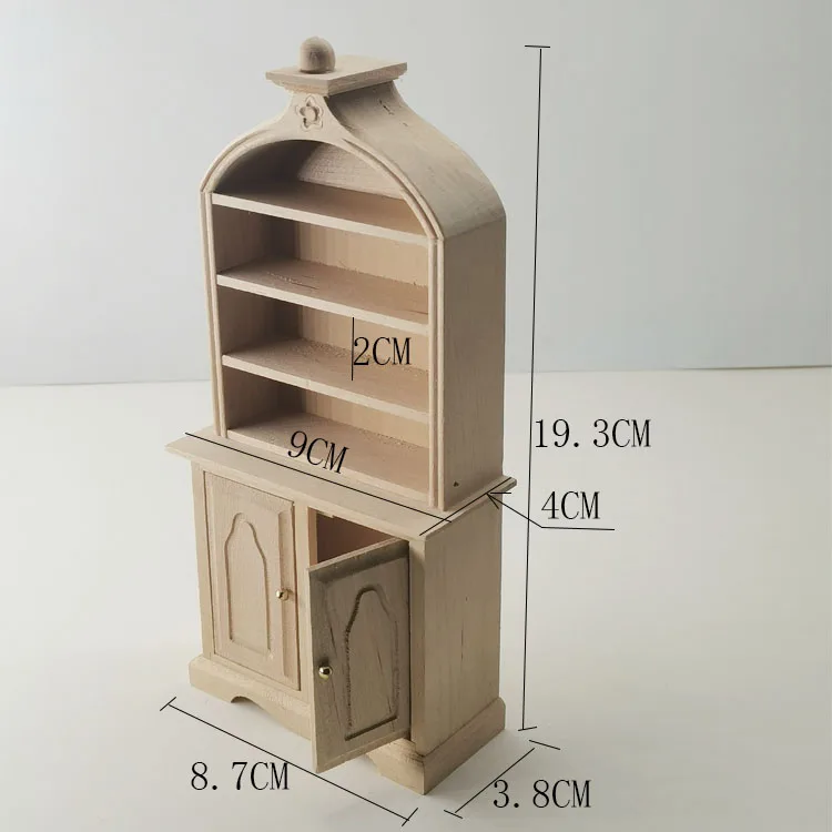 1:12 Miniature Dollhouse Furniture Model Play House Toy Cabinet Wooden Clamshell Desk New Diy Miniature Dollhouse Accessories