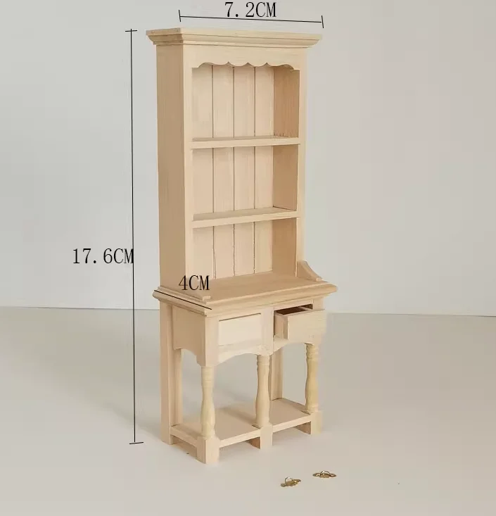 1:12 Miniature Dollhouse Furniture Model Play House Toy Cabinet Wooden Clamshell Desk New Diy Miniature Dollhouse Accessories