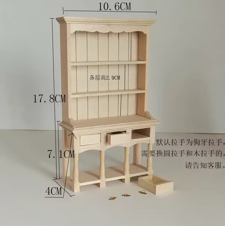 1:12 Miniature Dollhouse Furniture Model Play House Toy Cabinet Wooden Clamshell Desk New Diy Miniature Dollhouse Accessories