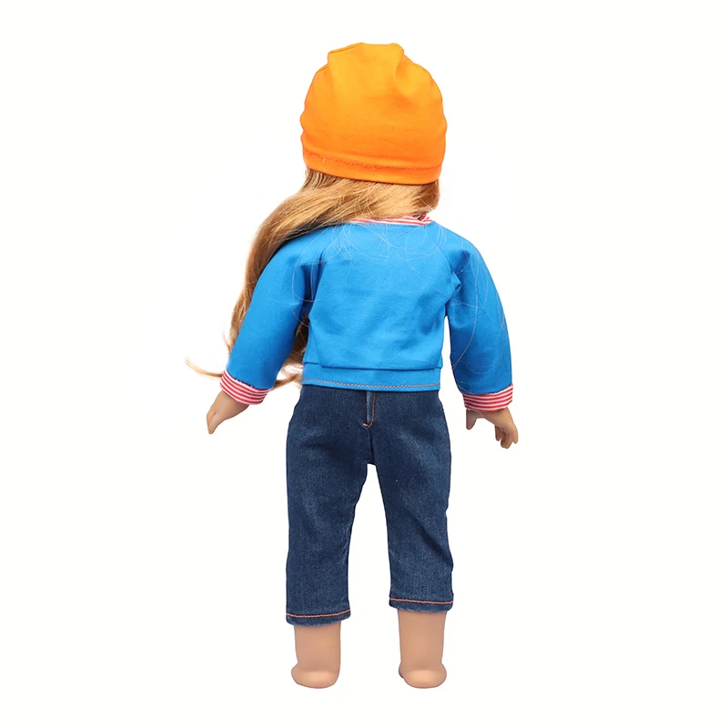 Doll Clothes Denim Suit T-shirt+Pants/Skirt Clothes Set For 18 Inch Amerian&43cm Baby New Born Doll Fot OG Girl Doll Gift Toys