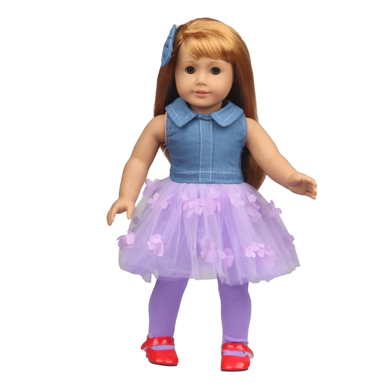Doll Clothes Denim Suit T-shirt+Pants/Skirt Clothes Set For 18 Inch Amerian&43cm Baby New Born Doll Fot OG Girl Doll Gift Toys