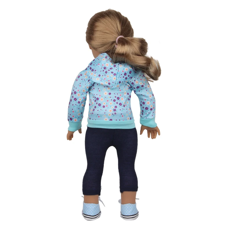 Doll Clothes Denim Suit T-shirt+Pants/Skirt Clothes Set For 18 Inch Amerian&43cm Baby New Born Doll Fot OG Girl Doll Gift Toys