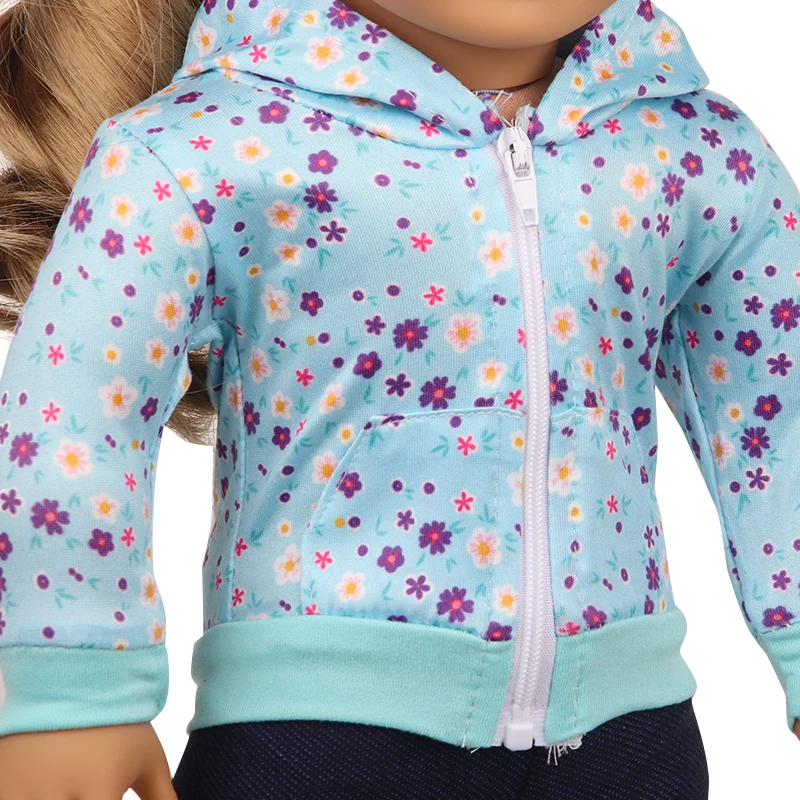 Doll Clothes Denim Suit T-shirt+Pants/Skirt Clothes Set For 18 Inch Amerian&43cm Baby New Born Doll Fot OG Girl Doll Gift Toys